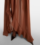 Jacques Wei Draped asymmetric maxi skirt