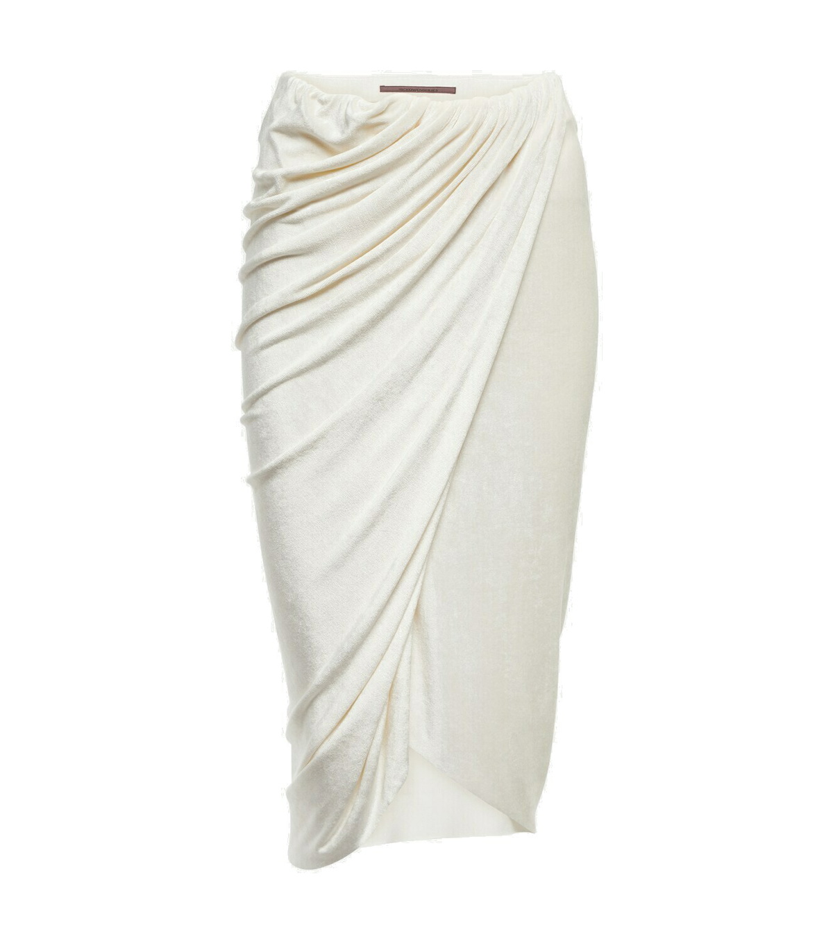 RICK OWENS LILIES Size 4 Twist Edfu White Jersey Asymmetrical Long Skirt main image 0
