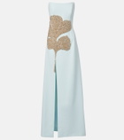 Costarellos Faranna embellished crêpe corset gown