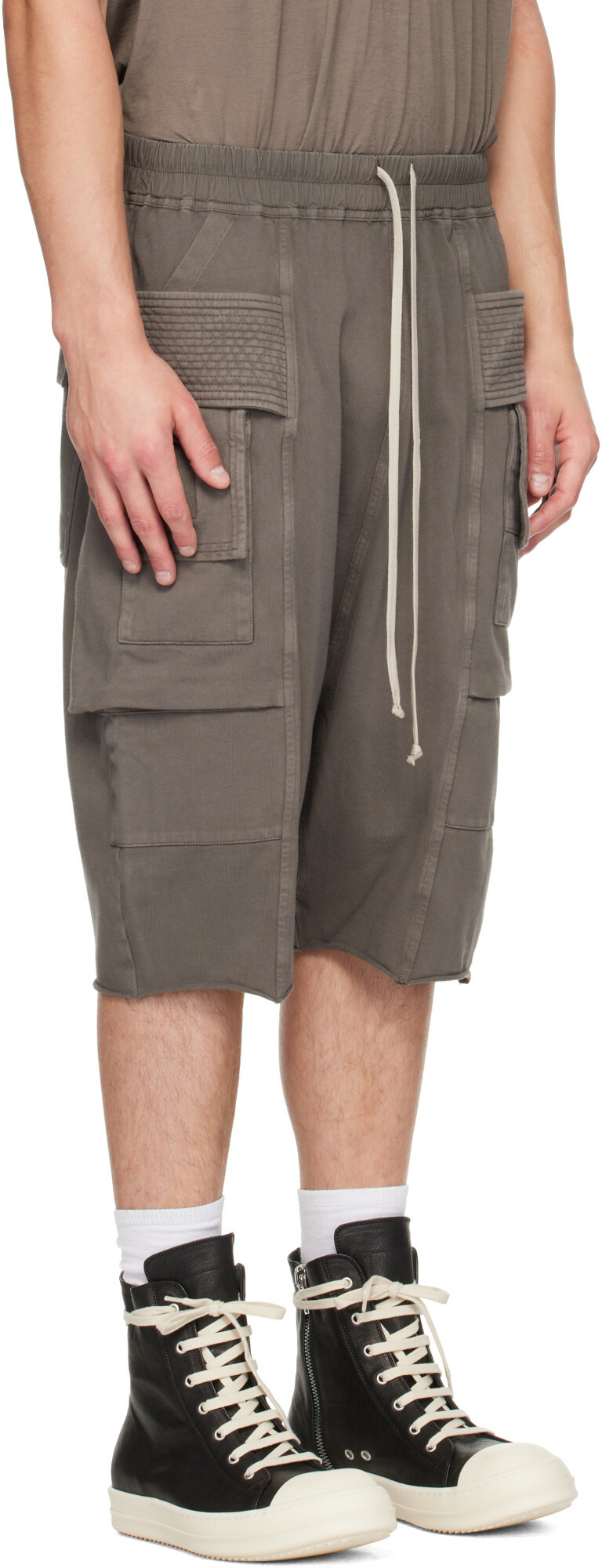 Rick Owens DRKSHDW Gray Tower Creatch Cargo Shorts