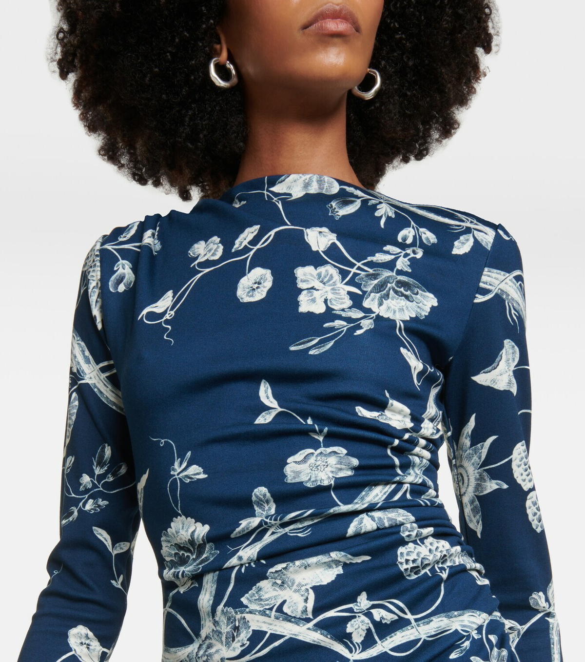 chinese dress ladies Erdem Long-Sleeved Draped Midi Dress