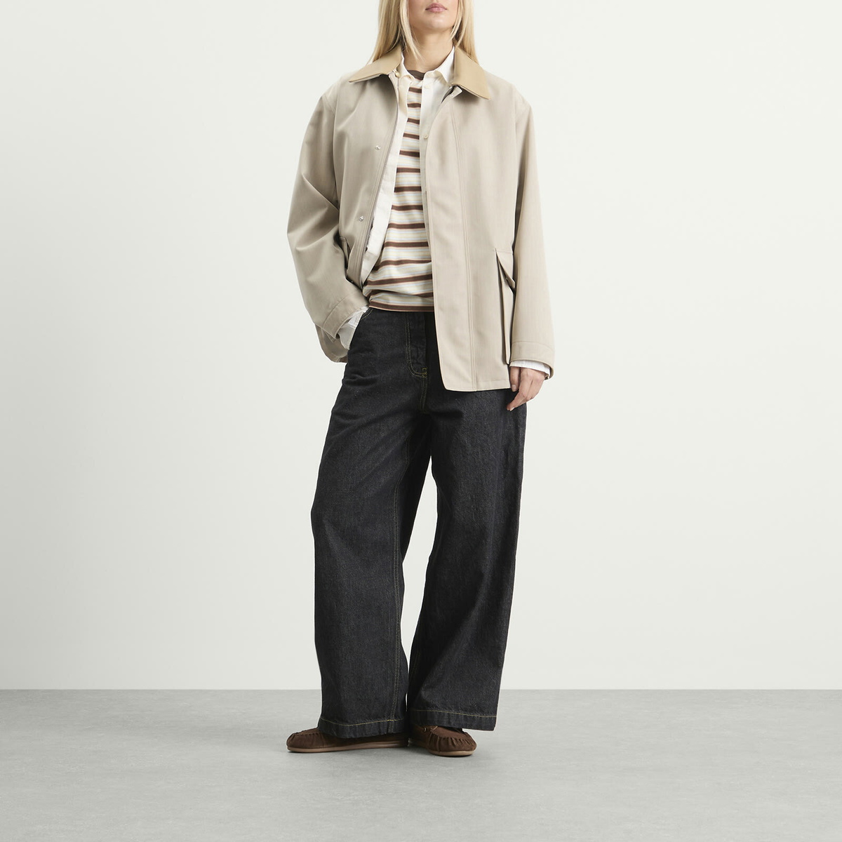 Auralee Women's Wool Max Canvas Blouson in Top Gray Beige