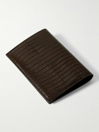 TOM FORD - Lizard-Effect Glossed-Leather Passport Holder