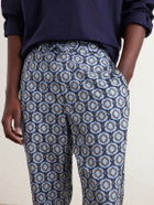 Orlebar Brown - Alfred Straight-Leg Printed Lyocell-Satin Trousers - Blue