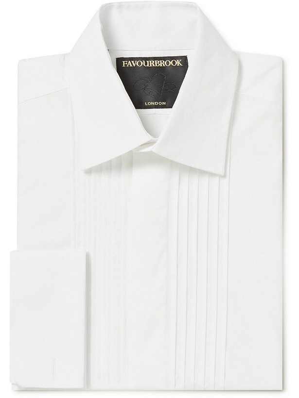 Photo: Favourbrook - Bib-Front Double-Cuff Cotton-Poplin Tuxedo Shirt - White