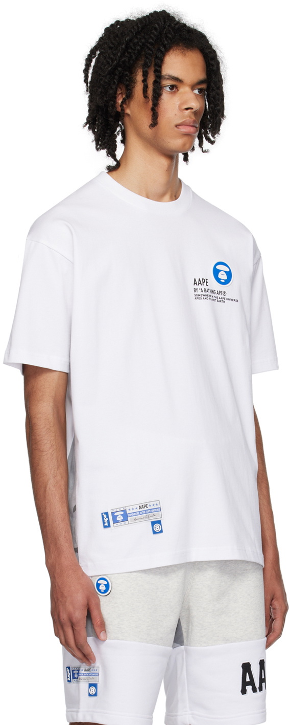 【AAPE by A BATHING APE】Moonface patch グラフィック Tシャツ AAPE by A Bathing Ape White Moonface Patch T-Shirt AAPE by A