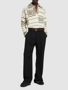 BOTTEGA VENETA Textured Cotton & Wool Polo Sweater