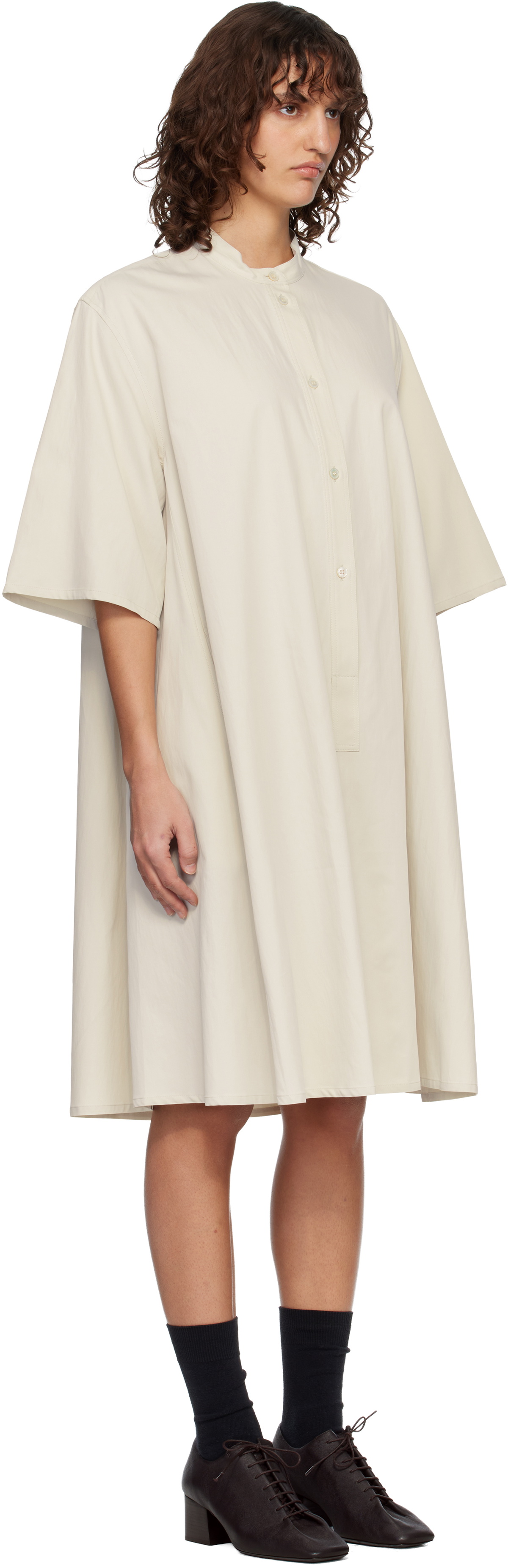 Studio Nicholson Off-White Twill Minidress