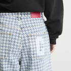 ICECREAM Women's Houndstooth Running Dog Jorts in Light Blue
