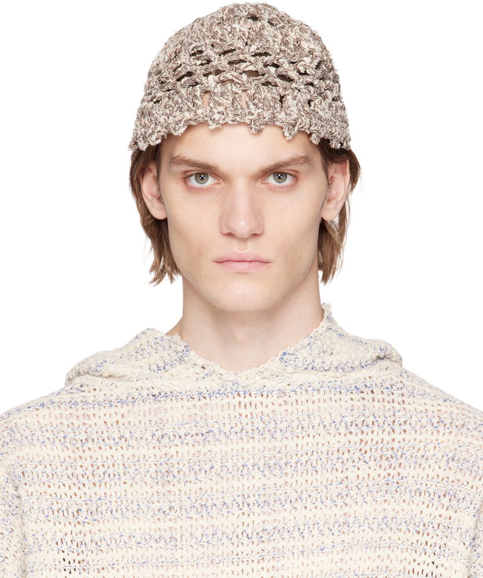VITELLI SSENSE Exclusive Brown Flower Beanie