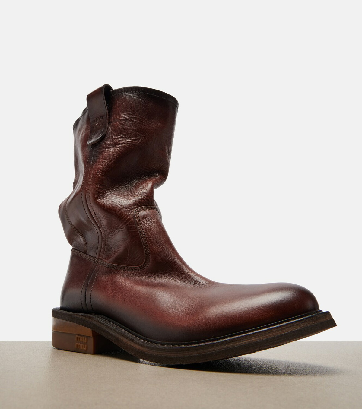 Miu Miu Foule leather ankle boots