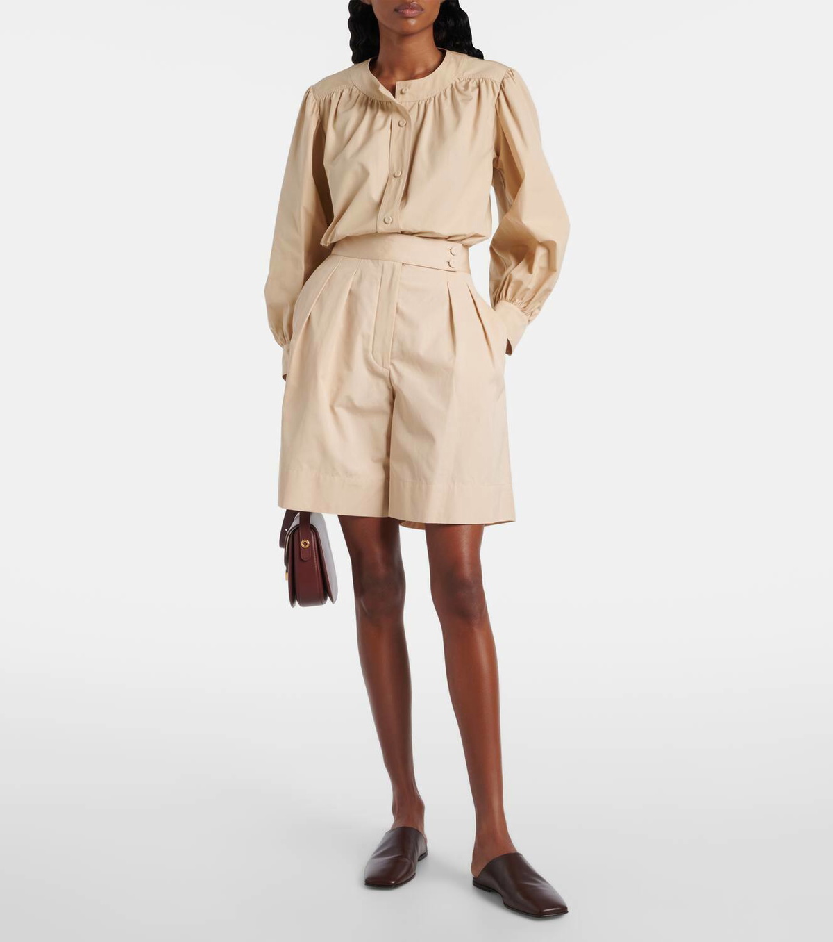 Loro Piana Dorin cotton satin Bermuda shorts