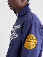 Human Made - Logo-Print Cotton-Jersey Zip-Up Sweatshirt - Blue