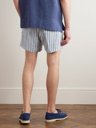 Loro Piana - Bermuda Bay Straight-Leg Striped Linen Drawstring Shorts - Blue