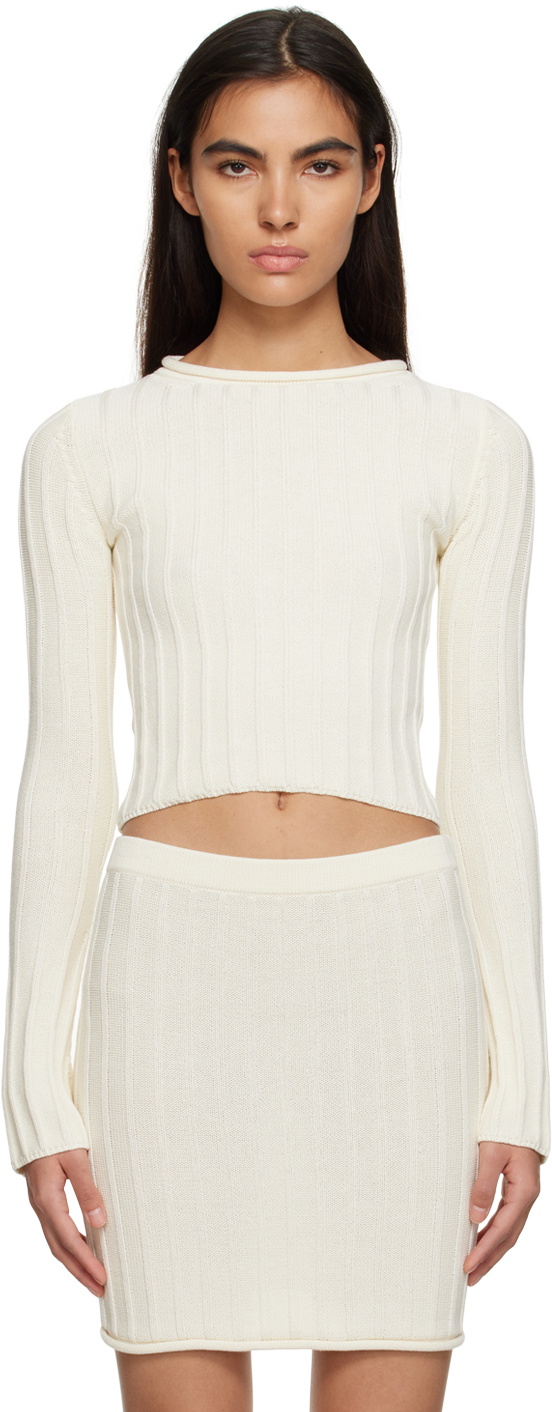Filippa K Off-White Rib Sweater Filippa K Filippa K Off-White Rib Sweater Filippa K