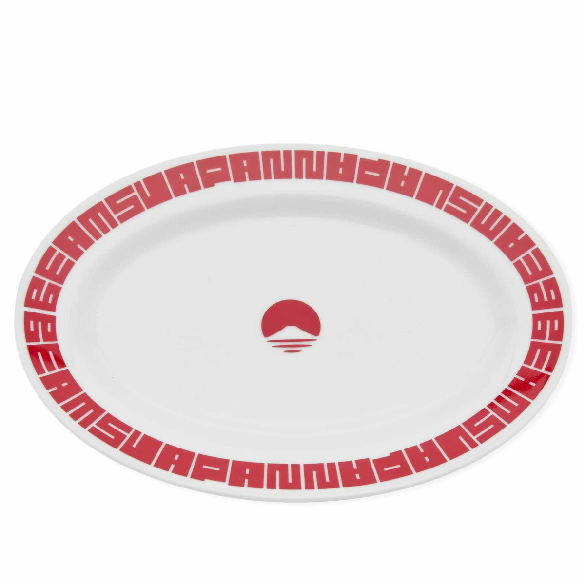BEAMS JAPAN Goyoza Plate in White/Red 