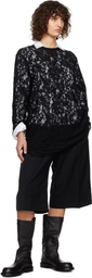 Comme des Garçons Homme Plus Black Raschel Lace T-shirt