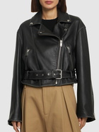 WEEKEND MAX MARA Saletta Belted Leather Biker Jacket