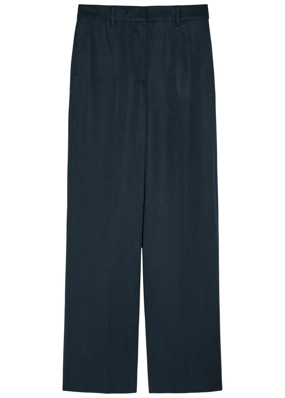 Reformation Gisele Straight-leg Trousers Navy