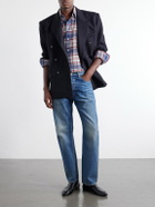 Willy Chavarria - Checked Brushed Virgin Wool-Flannel Shirt - Blue