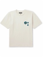 Monitaly - Crochet-Trimmed Cotton-Jersey T-Shirt - White