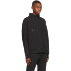 Essentials Black Half-Zip Mock Neck Sweatshirt