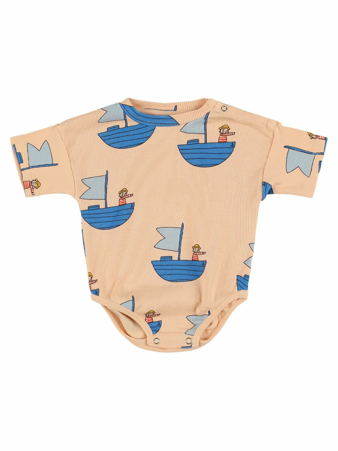 THE CAMPAMENTO Printed Cotton Blend Jersey Romper