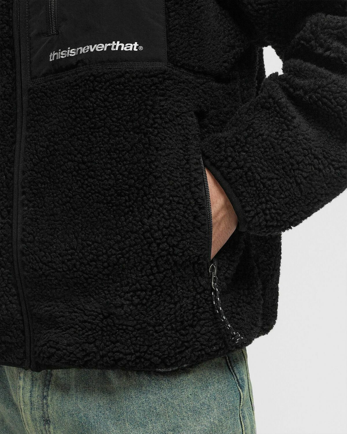 Thisisneverthat Sp Sherpa Fleece Jacket Black Fleece Jackets
