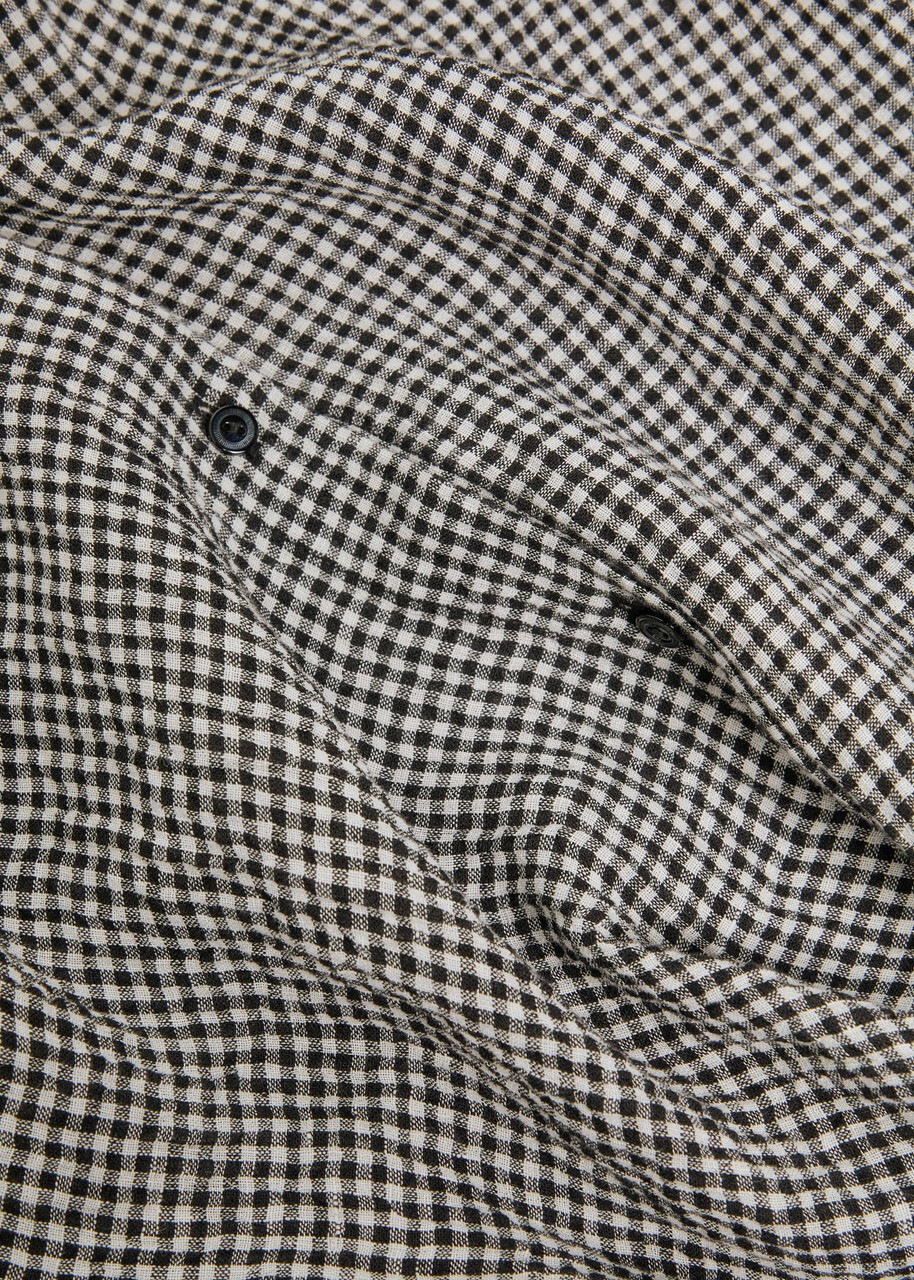 Eileen Fisher Checked Linen Shirt Black And White EILEEN FISHER