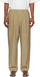 YLÈVE Khaki Linen Poplin Trousers
