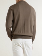 Canali - Slim-Fit Cotton Zip-Up Sweater - Brown