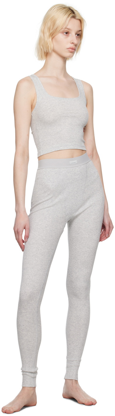 SKIMS Grey Cotton Leggings SKIMS