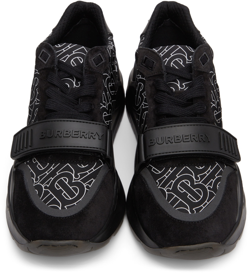 Burberry Black Monogram Print Sneakers