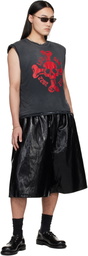 LU'U DAN Gray Wadded Sleeveless T-shirt