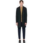 PS by Paul Smith Green and Navy Tartan Check Wool Epsom Coat