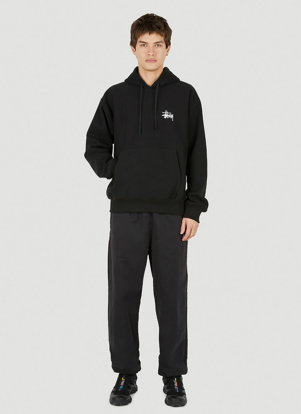 Stüssy - Stock Logo Track Pants in Black Stussy