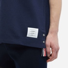Thom Browne Men's Textured Cotton Polo Shirt in Navy