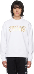 Versace Jeans Couture White Glittered Sweatshirt