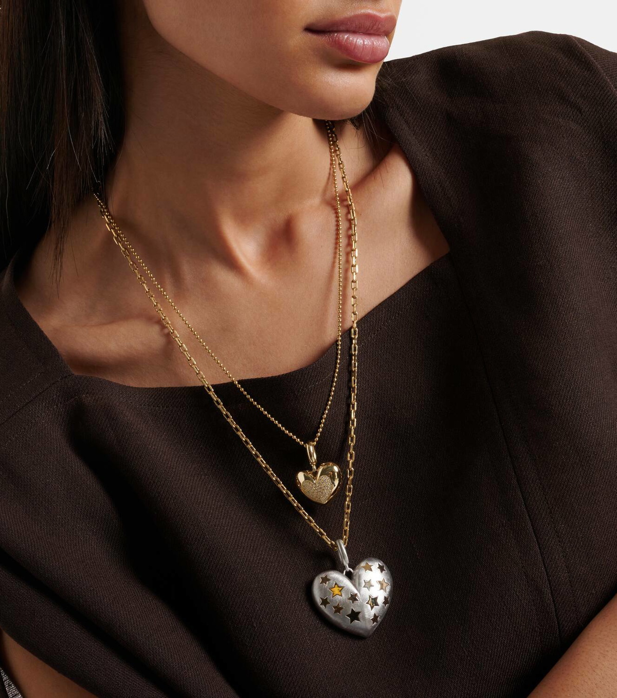 Lauren Rubinski Elliot Paulette 14kt white and yellow gold necklace