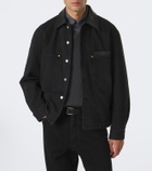 Lemaire Leather-trimmed denim overshirt