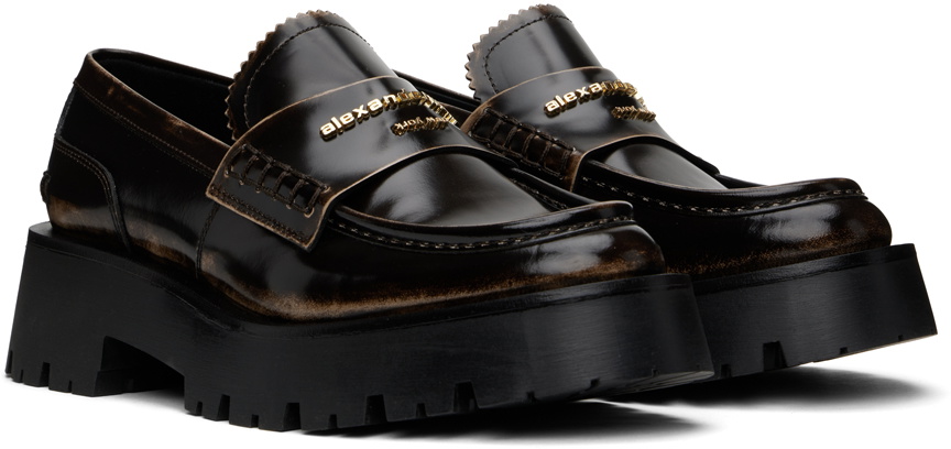 Alexander Wang Brown Carter Mid-Heel Lug Loafers