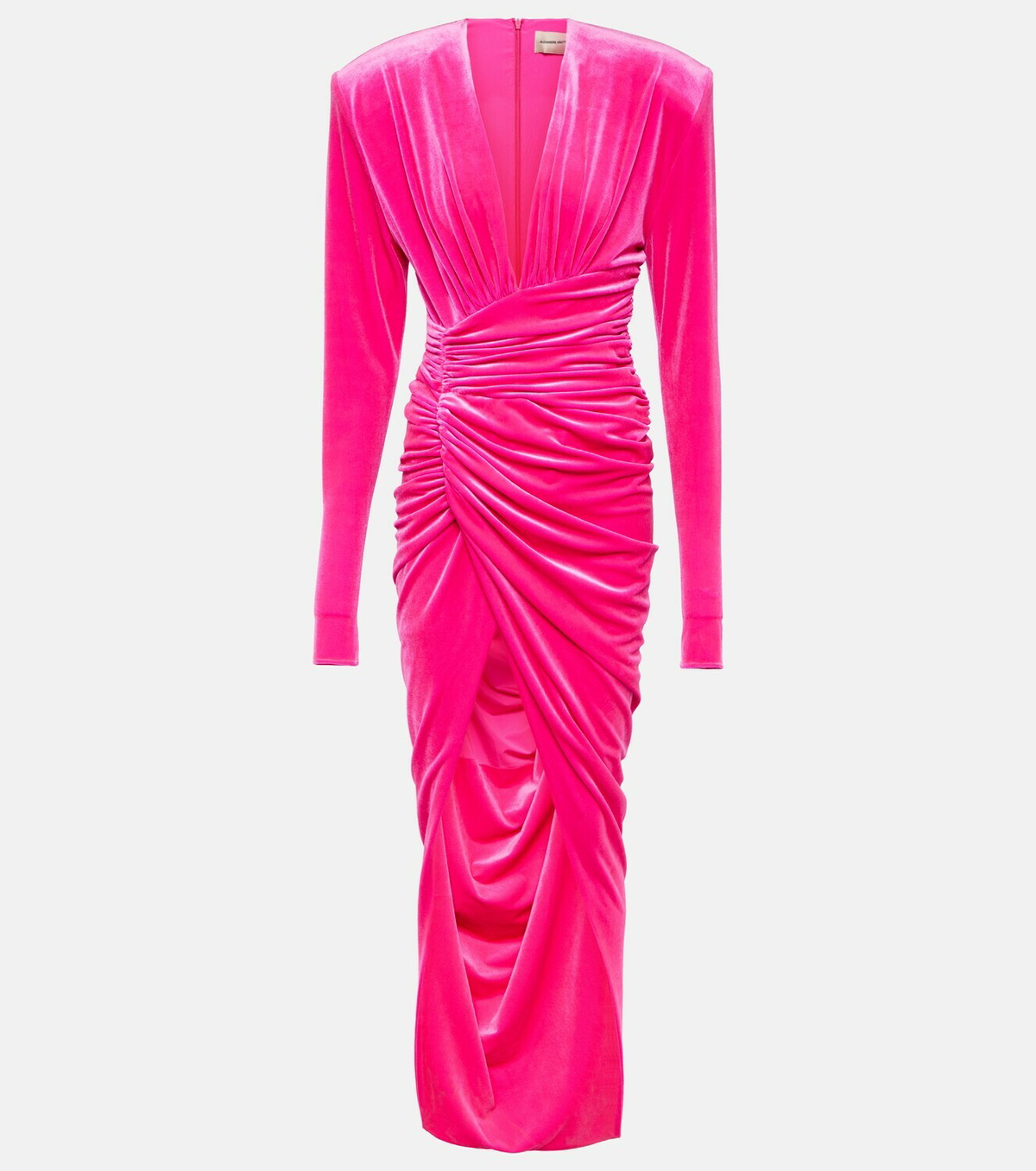 knee length dresses for ladies Black Draped Velvet Midi Dress with Back Scarf – shopaleena main image 0