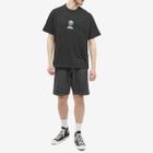 Blue Flowers Men's Flower T-Shirt in Black