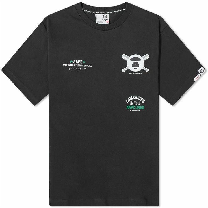 Photo: Men's AAPE Street Baseball Number T-Shirt in Black