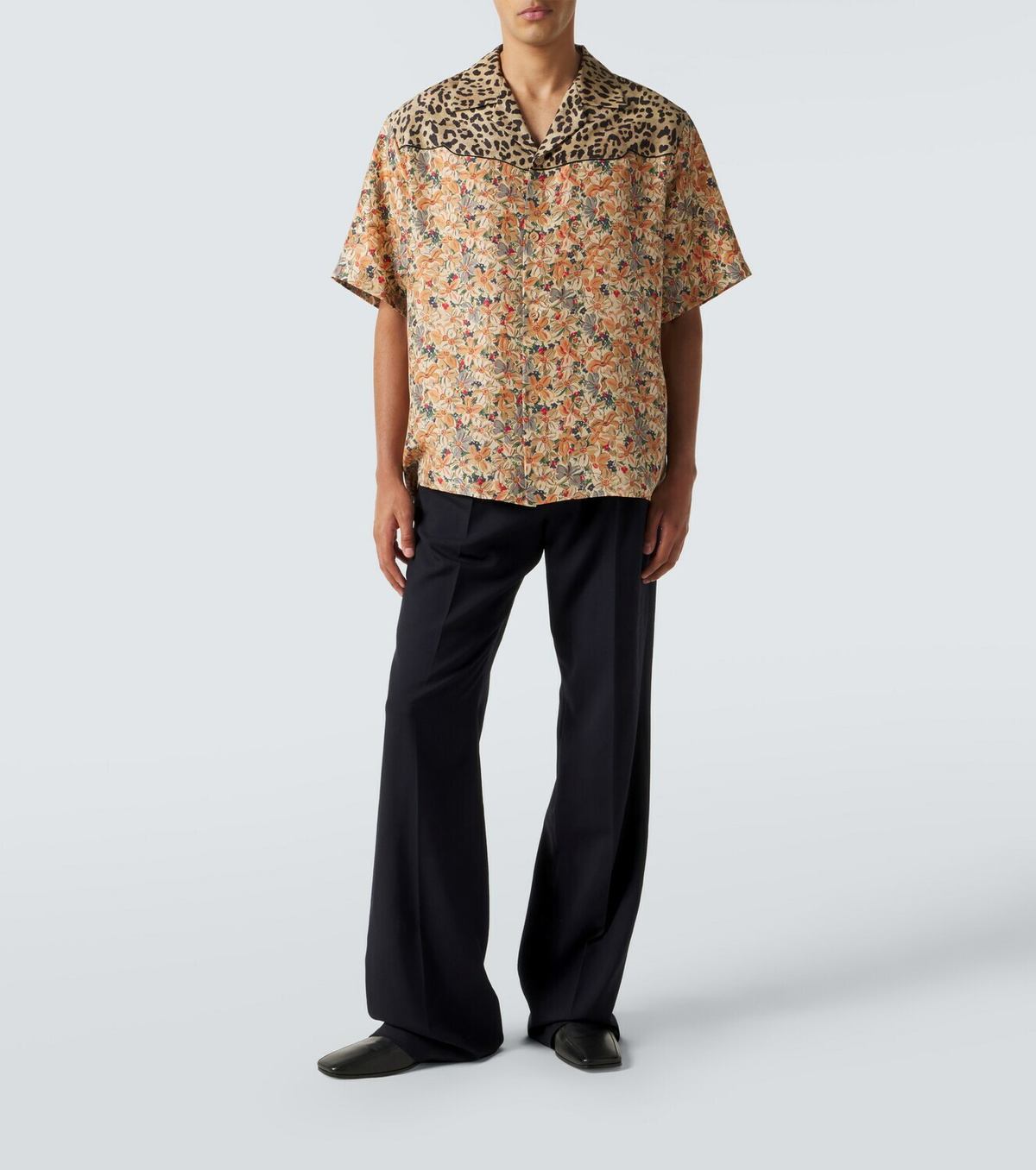 Valentino Printed silk bowling shirt