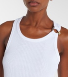 Jean Paul Gaultier Piercing cotton jersey tank top