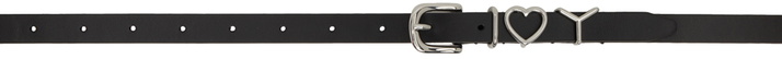 Photo: Y/Project Black Extra Slim Y Heart Belt