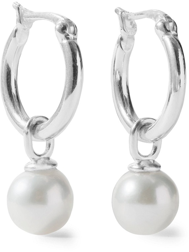 Photo: Hatton Labs - Sterling Silver Pearl Hoop Earrings