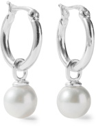 Hatton Labs - Sterling Silver Pearl Hoop Earrings