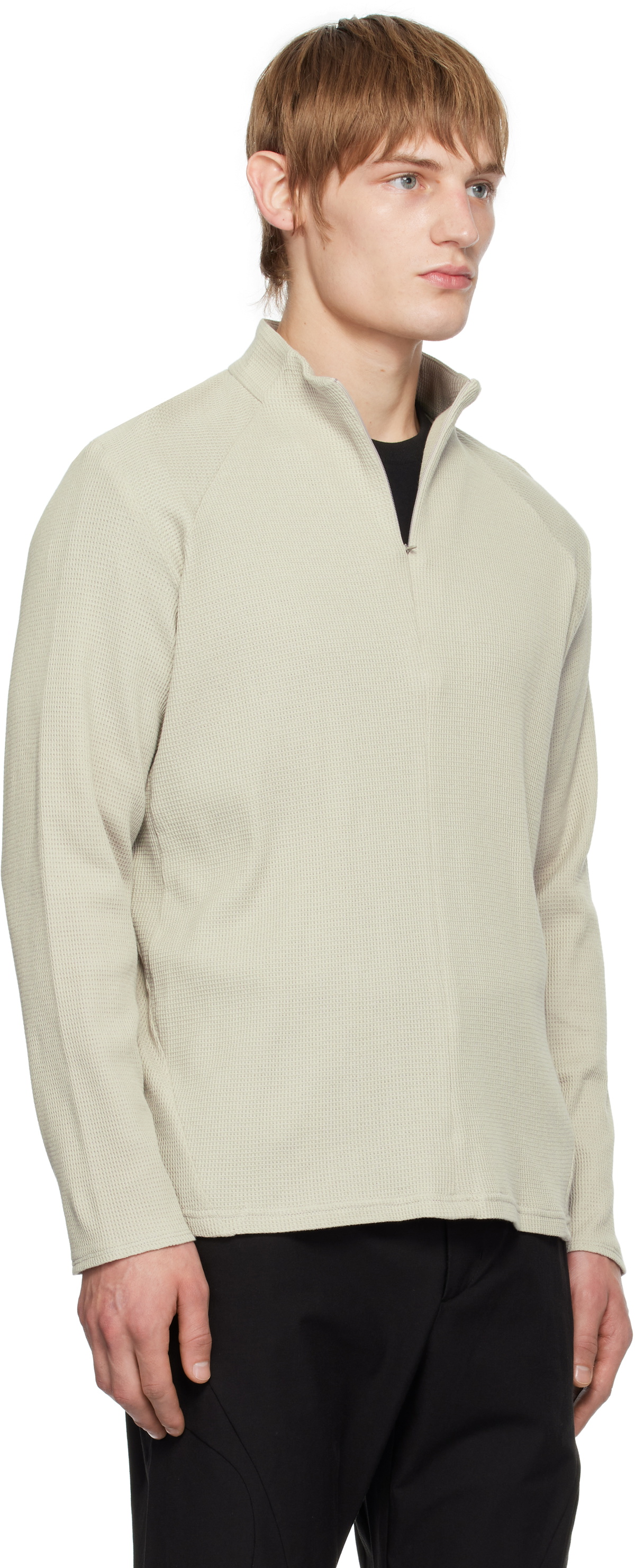 POST ARCHIVE FACTION (PAF) Taupe 7.0 Right Long Sleeve Sweatshirt